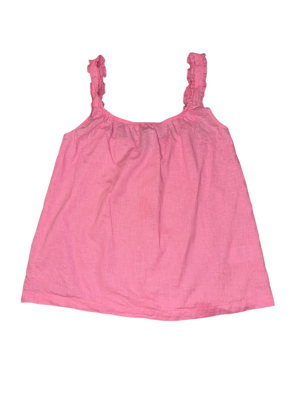 Esmara Pink Linen Cotton Ruffle Strap Tank Top Size 10